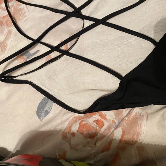 WIFEY Bride One Piece Bathing Suit - Black Size M - Picture 3 of 4